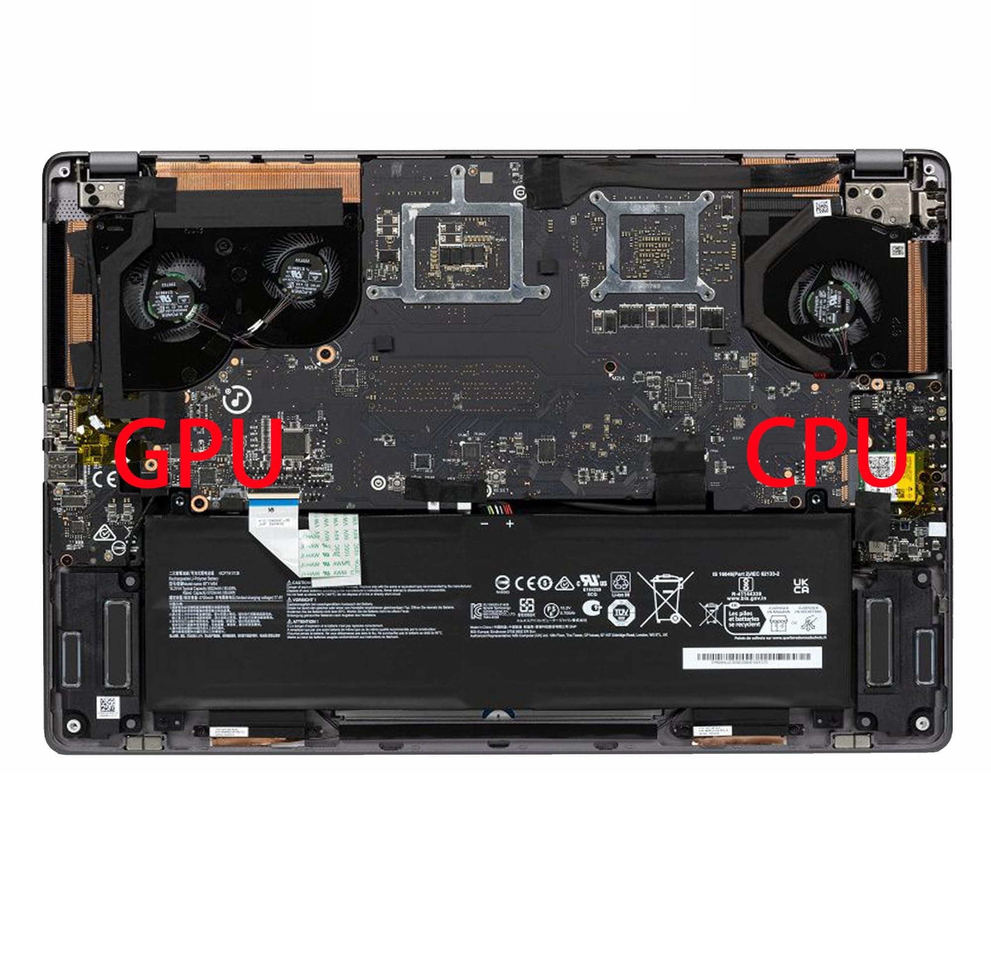 tianwandong Wentylator chłodzący procesora i karty graficznej laptopa Z17 A12UET A12UHT A12UKST MS-17N1 HX BS5205HS-U5A BS5005HS-U3J(CPU Fan)