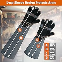 Vista 2 de Leather-Welding-Gloves Heat/Fire-Resistant Kevlar-Gloves for BBQ,Grill,Camping,Stick,Animal-Handling-Gloves