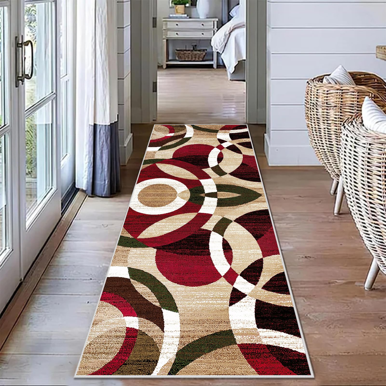 Taxestmy Runner Rugs for Hallway, Washable Rugs for Kitchen, Non-Slip Long Washable Entryway Floor Mats Vintage Area Rugs for Carpet Runners for Kitchen, Laundry, Bedside 60 x 400 cm