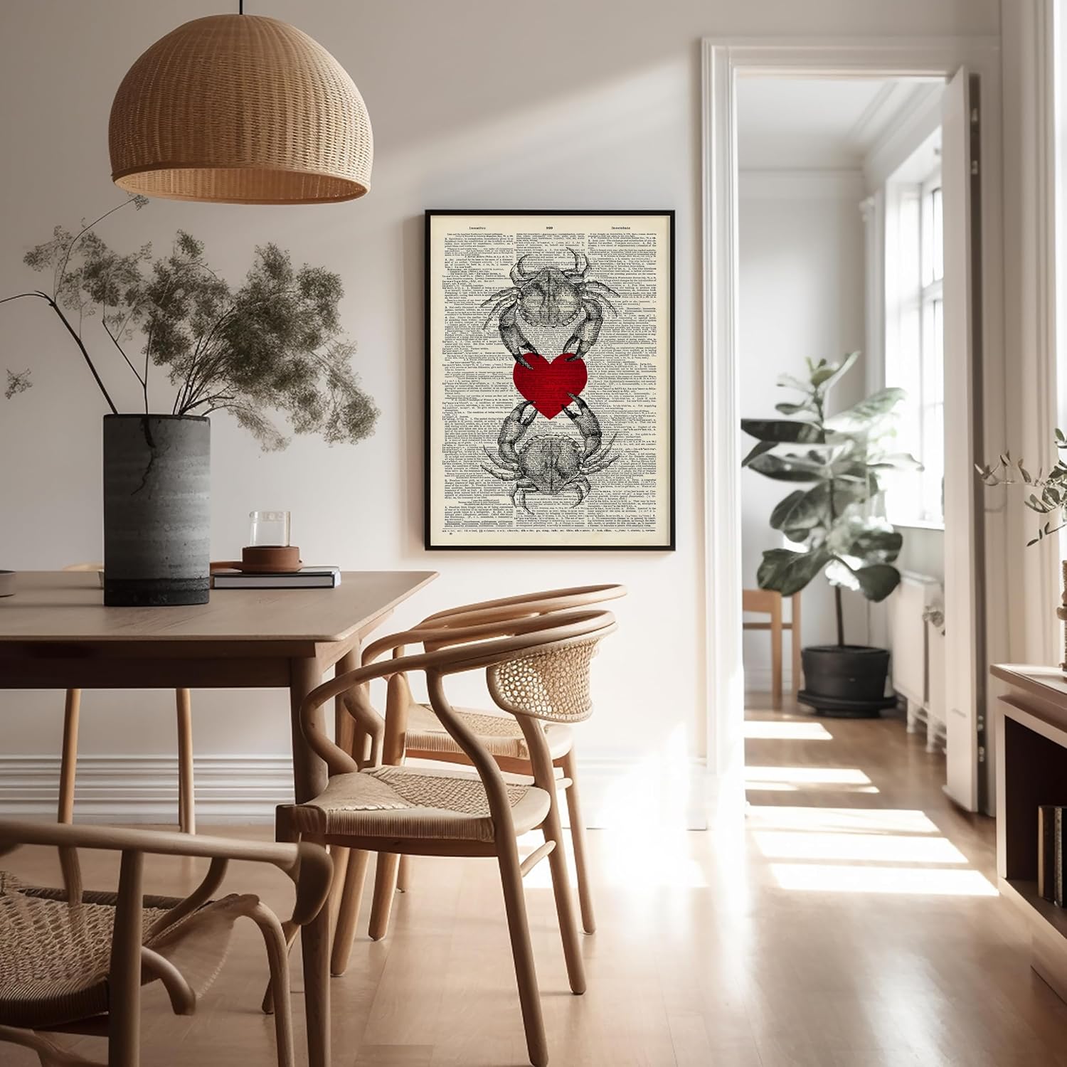Poster Master Crab Couple Print - Dictionary Poster - Aquatic Art - Romantic Gift for Him, Her, Lovers - Nautical Decor for Bathroom, Ocean or Beach House - 8x10 UNFRAMED Wall Art
