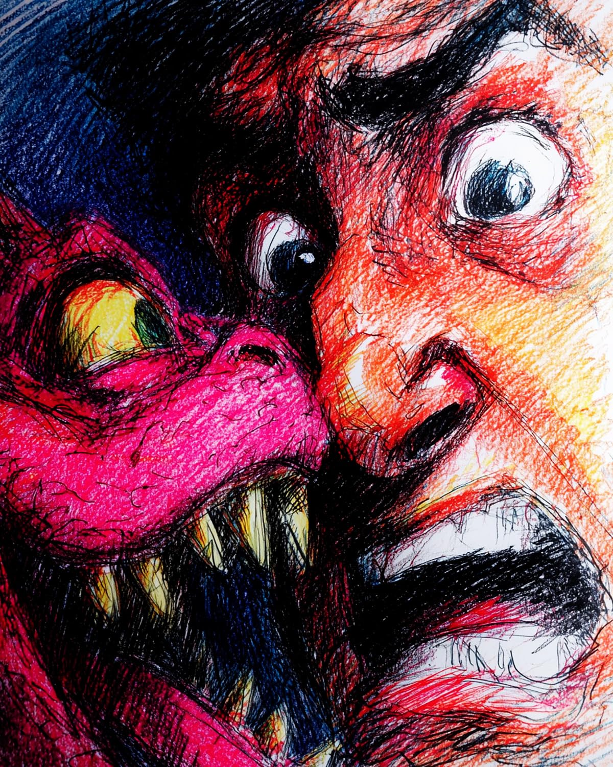 Liubaishi Multicolour Paint By Numbers Kit For Adults, Terrifying Monster Standoff, 40X50 Cm, Acrylic On Canvas