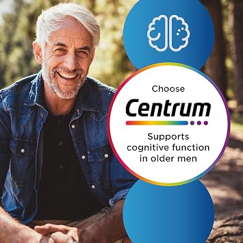 Centrum Men 50+ Multivitamins & Mineral Supplements, 23 Essential nutrients Including Vitamin D, C, Zinc, Daily Multivitamin Tablets, 180 Tablets