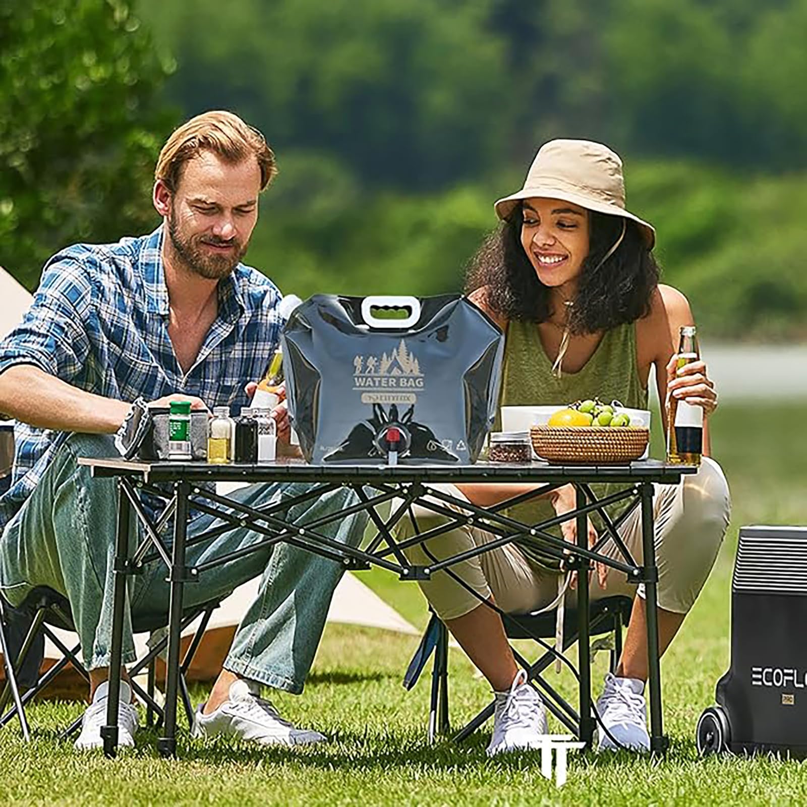 LUCYLANKER Borsa per Acqua Potabile Pieghevole da Esterno, Contenitore per Acqua Potabile da 8 Litri di Grande capacità, Senza BPA, Adatta per Esterni, Barbecue, Picnic e Campeggio