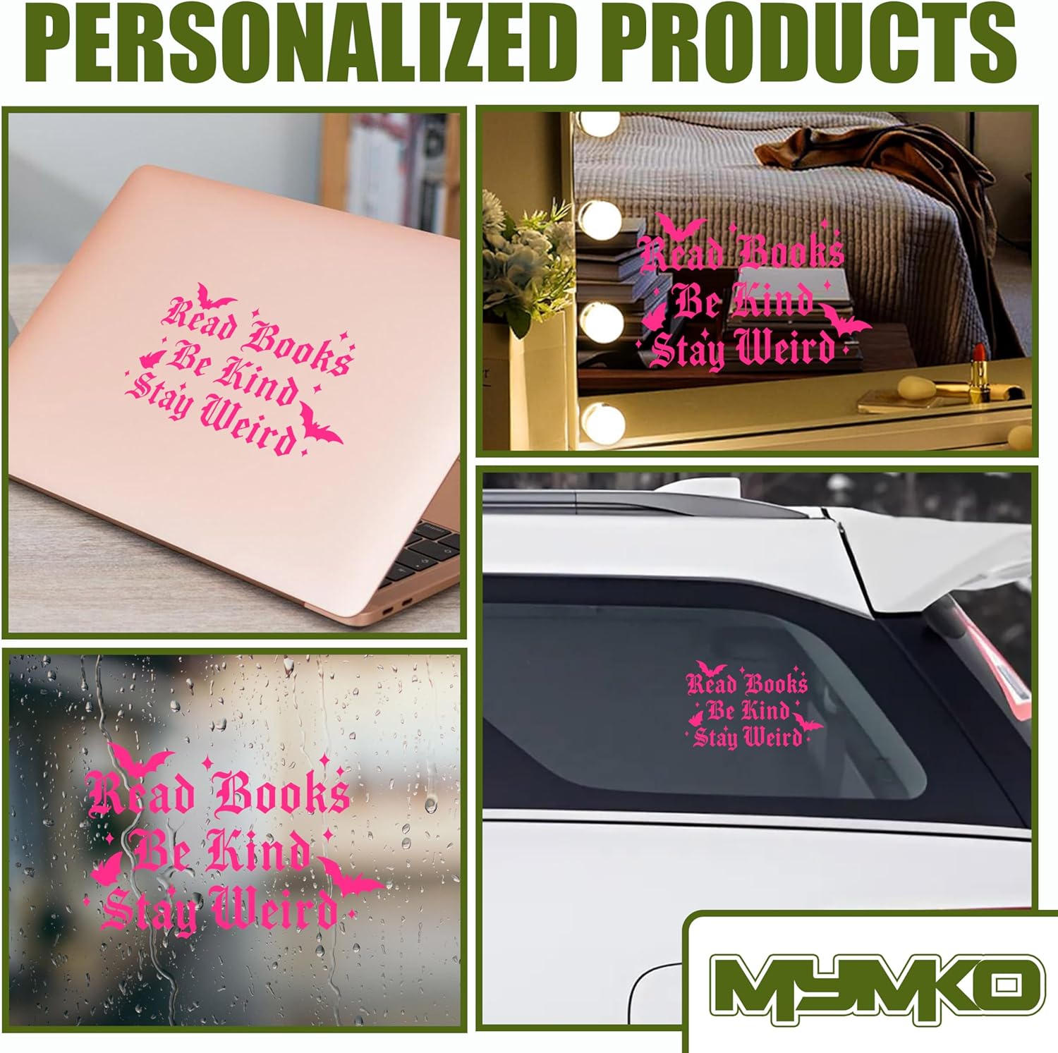 Read Books Be Kind Stay Weird Decal, Positive Bookish Car Window Decals, 6 Inches UV DTF Tranfer Car Stickers, Weatherproof Car Truck Window Bumper Sticker, Humor Car Decals for Book Lovers - Image 4