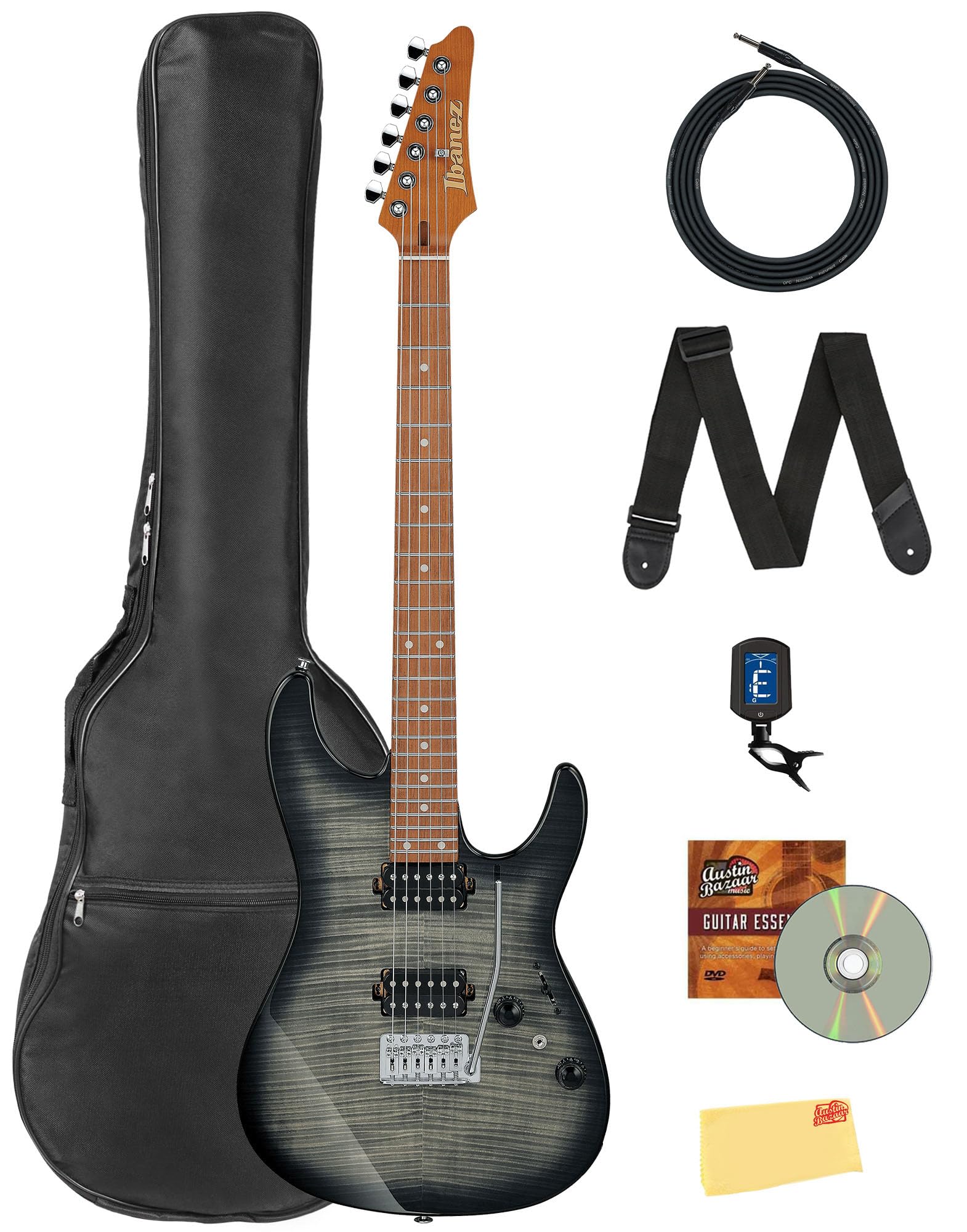 ギター Ibanez AZ premium Ibanez AZ Premium 7 String Electric Guitar Charcoal Black