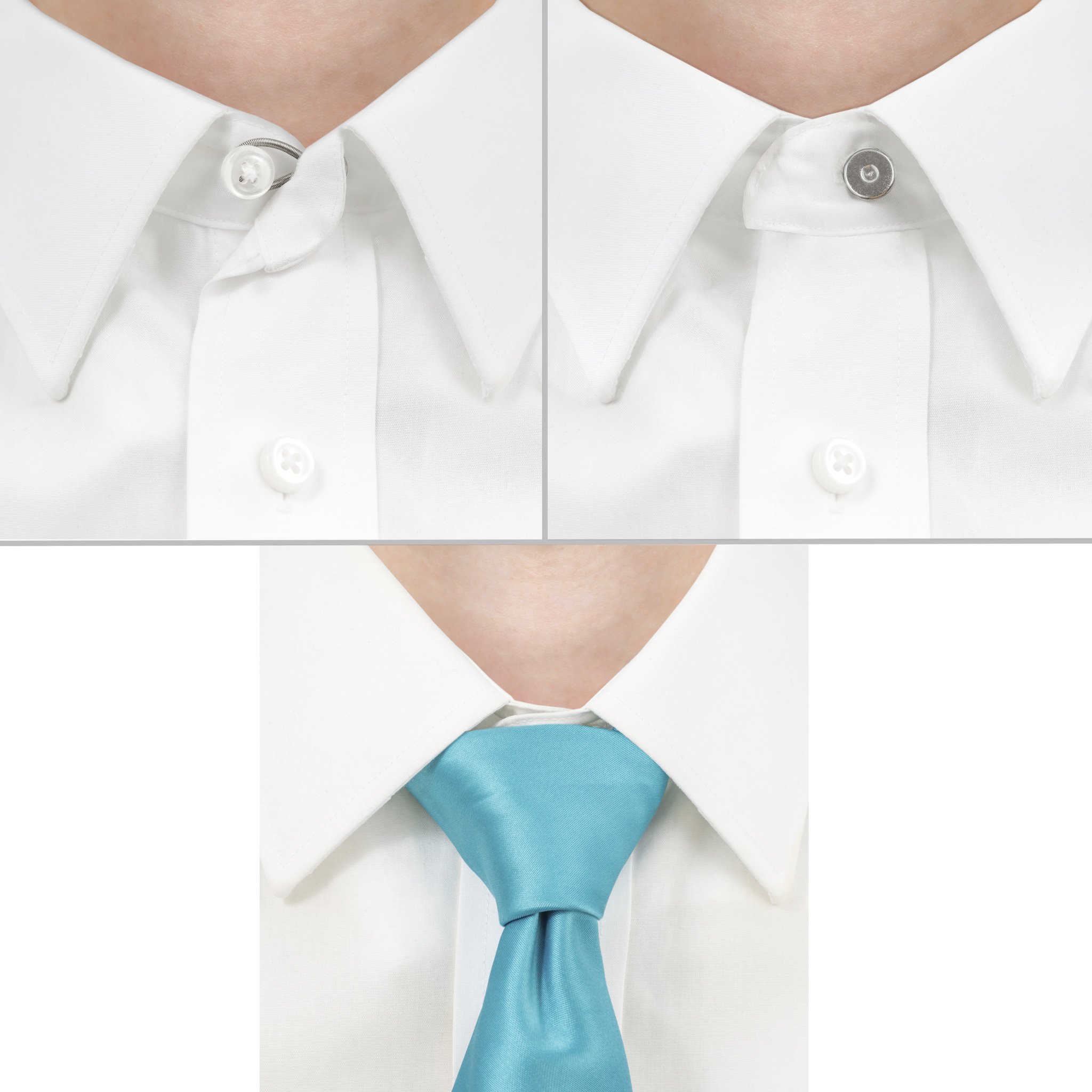 Comfy Clothiers Metal Collar Extenders for Dress Shirts (Metal Button