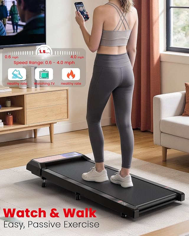 Walking Pad Treadmill, Under Desk Treadmill with 5% Incline, 2.5HP Quiet Portable Walking Pad for Home Office, Compact Treadmill for Small Spaces 265 lbs Capacity image 3
