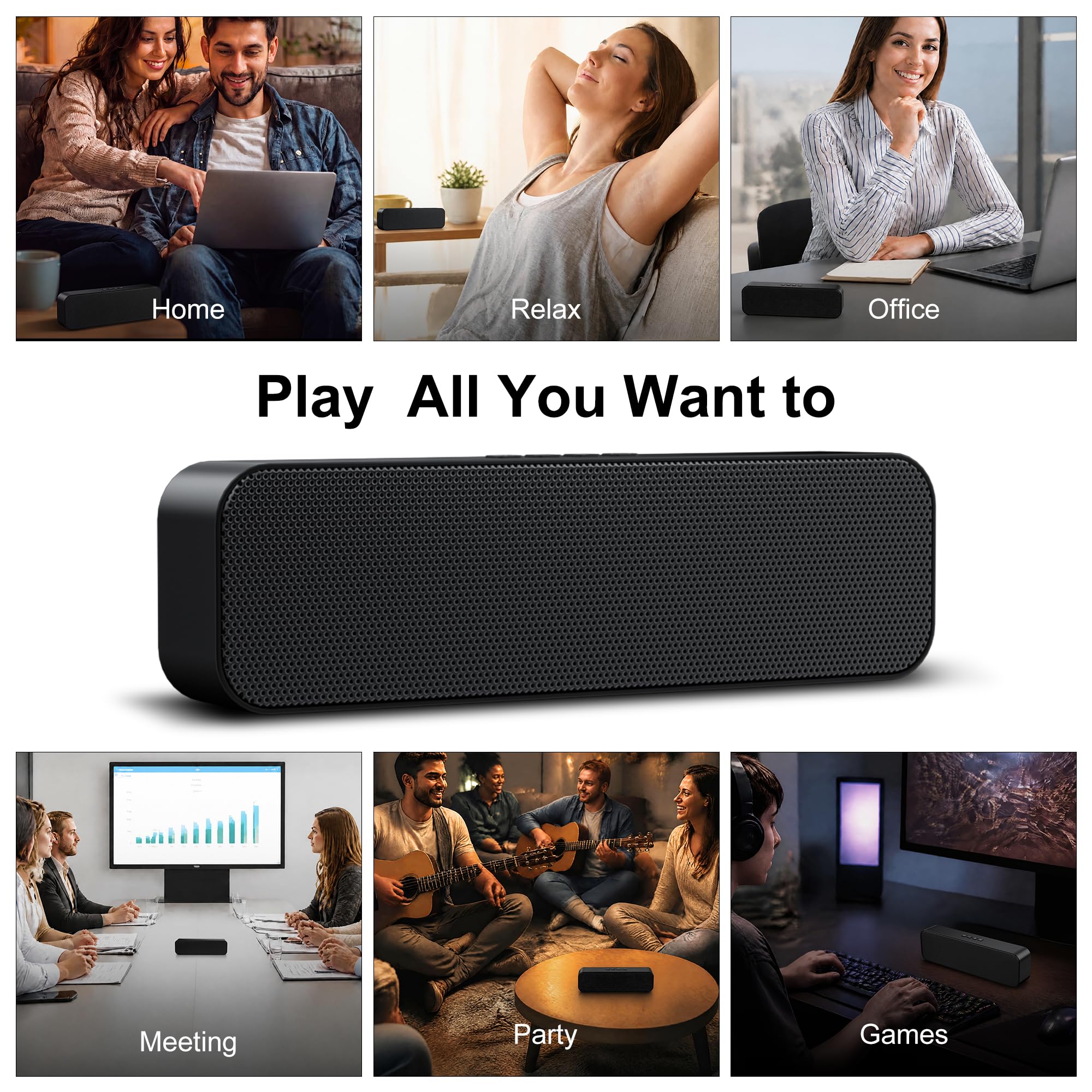 Altoparlanti per computer per PC desktop, altoparlanti cablati per PC con soundbar, altoparlante portatile alimentato USB per monitor, altoparlanti da gioco per desktop con suono stereo