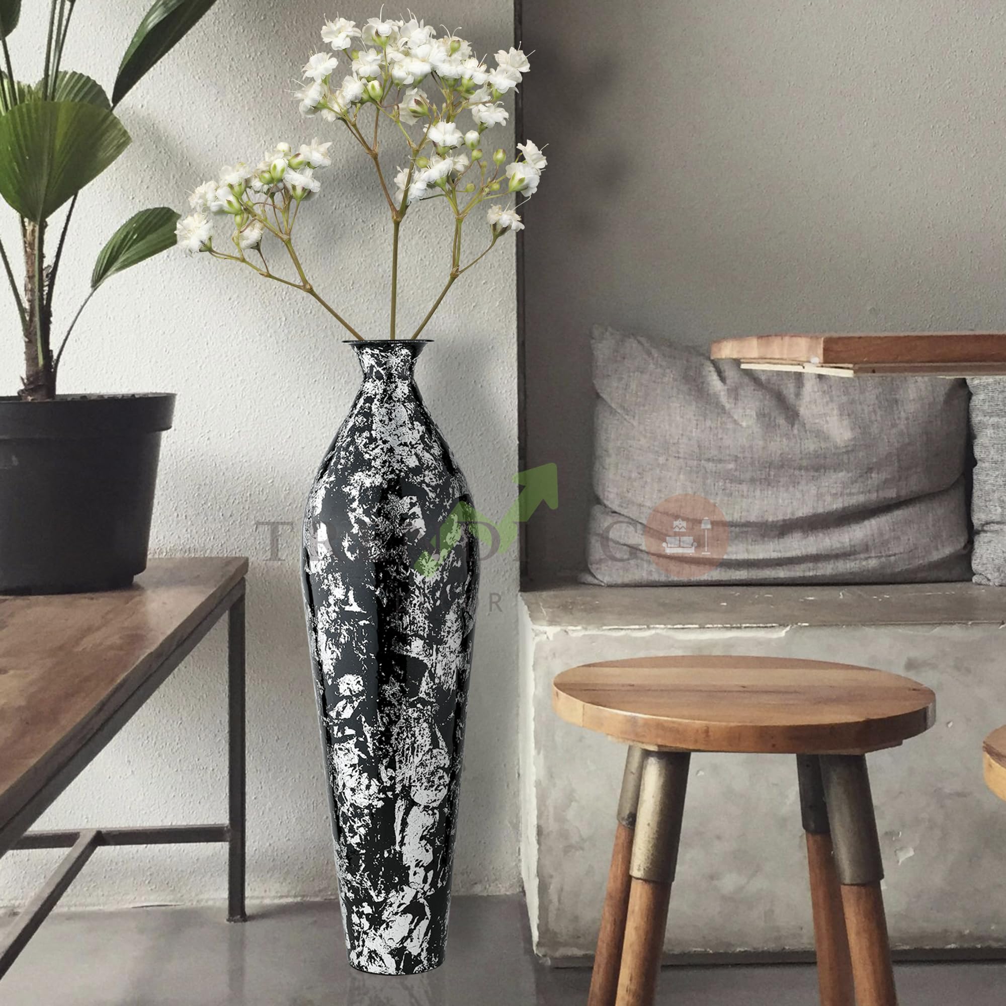 TRENDING DECOR Metal Flower Vase for Home Decor Office Living Room Corner Decoration- 24 inches (DS9)-image-0