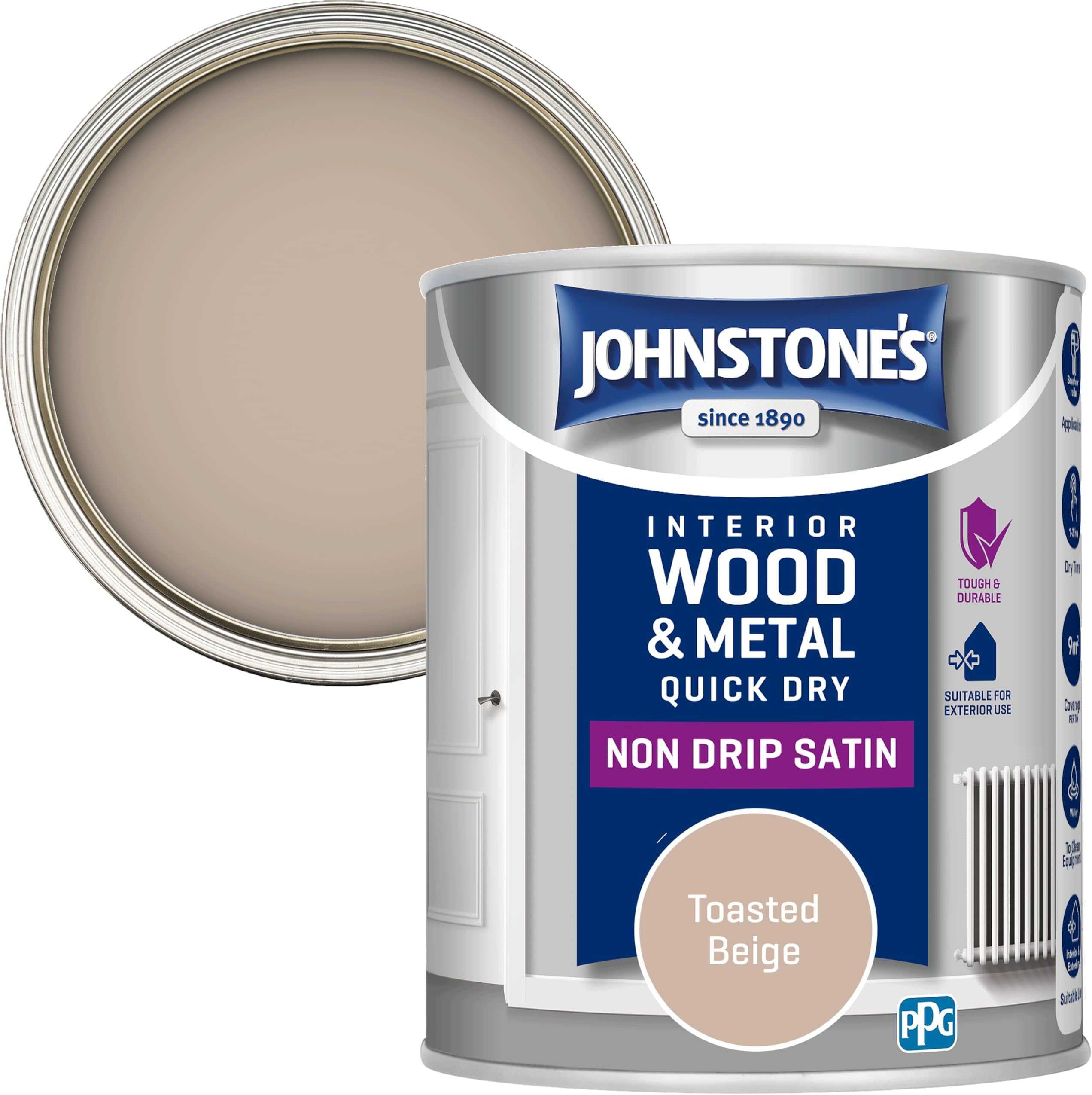 Quick Dry Satin Wood & Metal Paint - Toasted Beige - 750ml