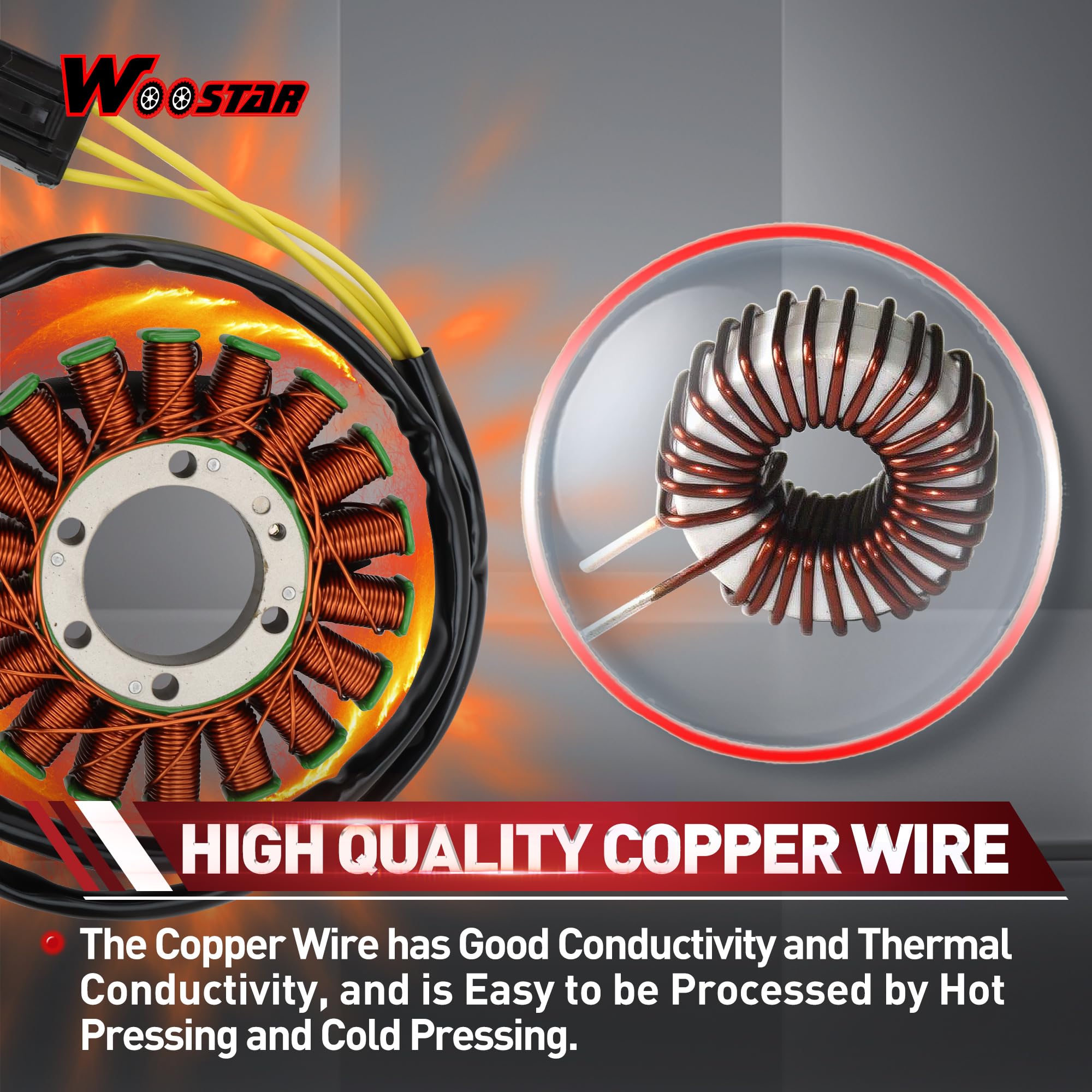WOOSTAR 18 Bobine 3 Fils Magnéto Stator Remplacement pour 2009-2016 CB1000 CB1000R OEM 31120-MFN-D01 31120-MFM-D61