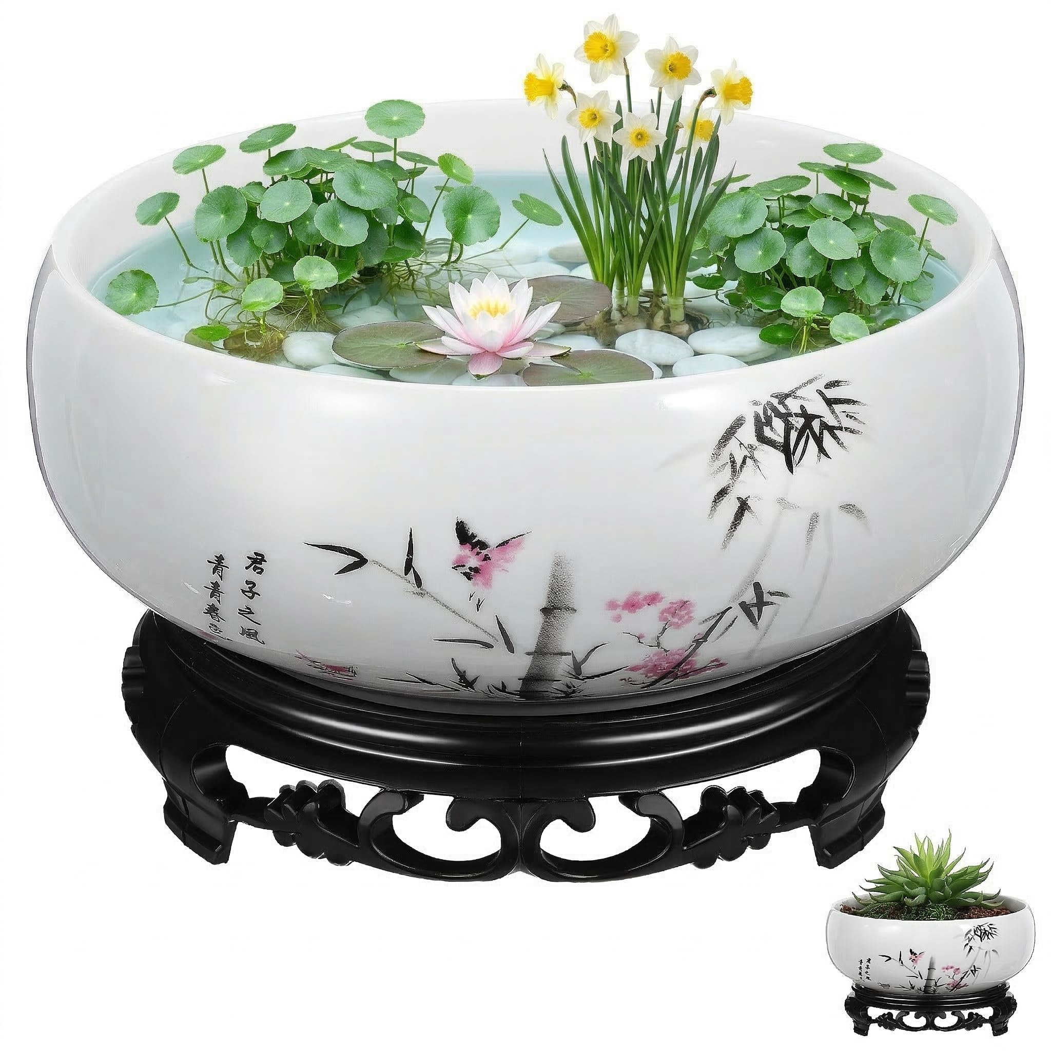 Pot de fleurs en céramique Veemoon pour éviter les fuites d'eau sur table