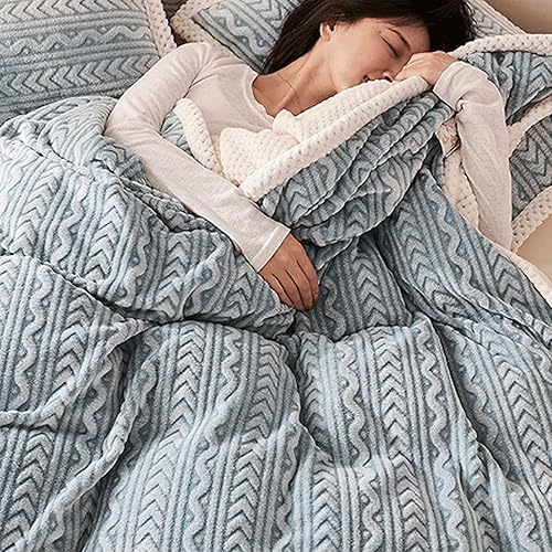Miniatura 4 de Cozy Blanket Duvet Cover Blankets Double Sided Solid Color Adults Quilt Cover Winter Warm Thick Fleece Double Bed Bedspread Sofa Cover