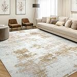 OLANLY Modern Abstract Area Rugs for Living Room, 5x7 Non Slip Machine Washable Rug, Lightweight Low Pile Floor Carpet for Bedroom, Dining Room, Nursery, Home Office, Entryway Rugs, Grey