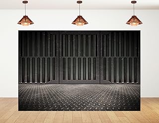 10x10ft Industrial Metal Grid Door Backdrop Photography Background for Boys Birthday and Industrial Party Tapestry Decorations Banner Photo Booth Props
