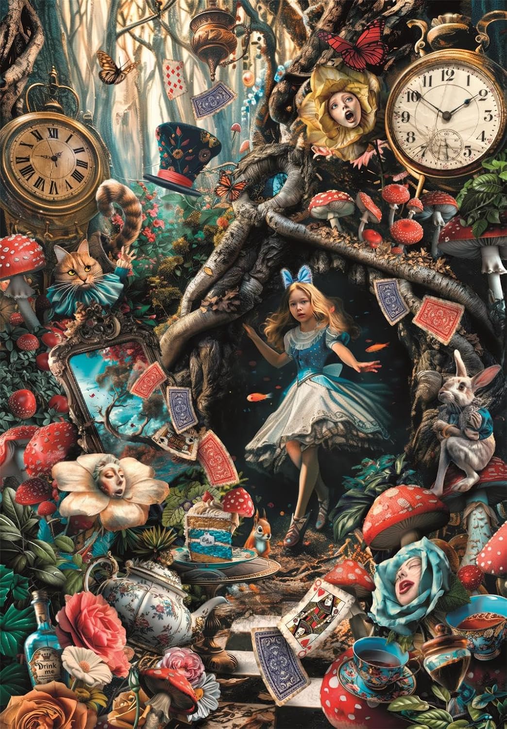 Clementoni Puzzle 1000 Pieces, Another Day in Wonderland Collection, Puzzle for Adults 14-99 Years, Compact Box, Made in Italy. 39935
