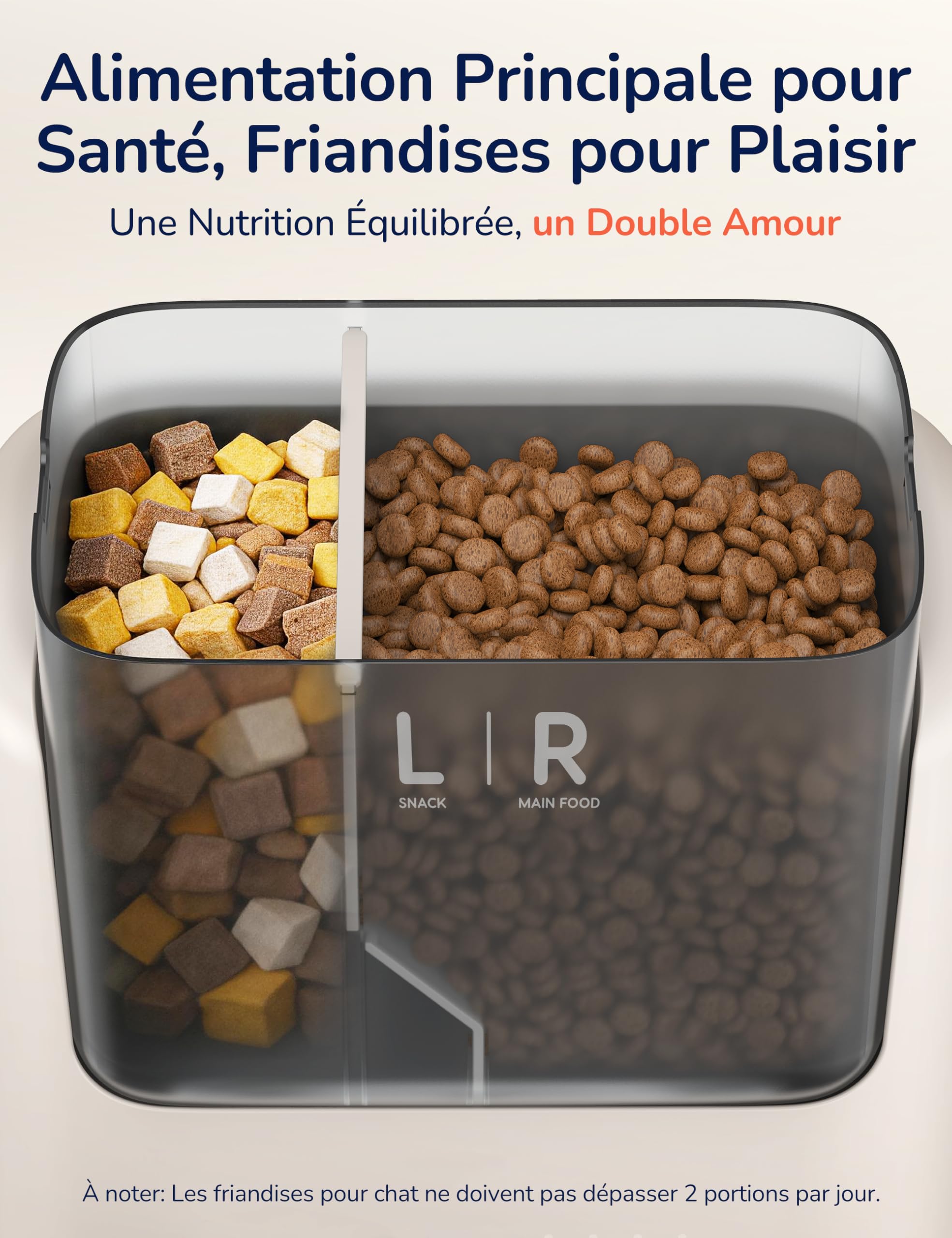 Distributeur de Croquettes pour Chat Automatique PalNests, Distributeur à Double Trémie 5L, Nourriture Connectée 5G/2.4G avec Programme Personnalisé, Bol en Acier Inoxydable