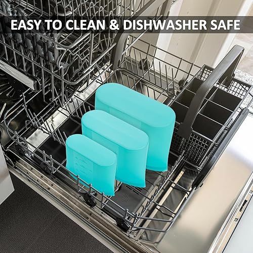 Miniatura 5 de Paquete de 8 bolsas reutilizables de silicona para almacenamiento de alimentos, 100% silicona con cierre de cremallera de apertura amplia, bolsas de