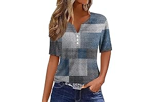 Womens Tops Casual Clearance Summer Short Sleeve Blouses Plus Size