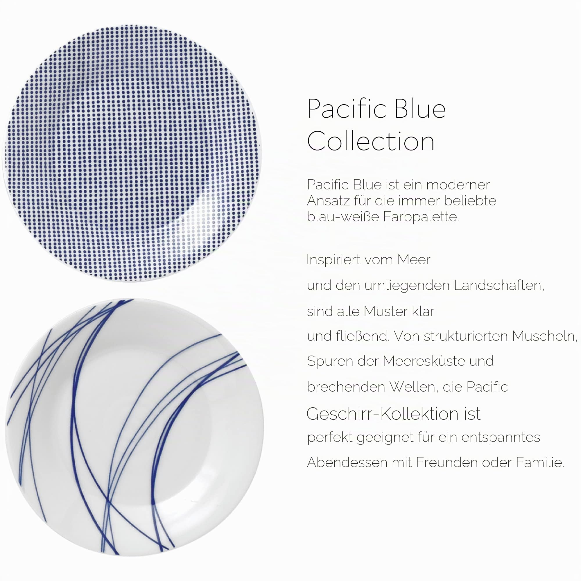 Royal Doulton Pazifik 23 cm Porzellan Pacific-Set, Blau, 6 Stück, 23 cm, 6