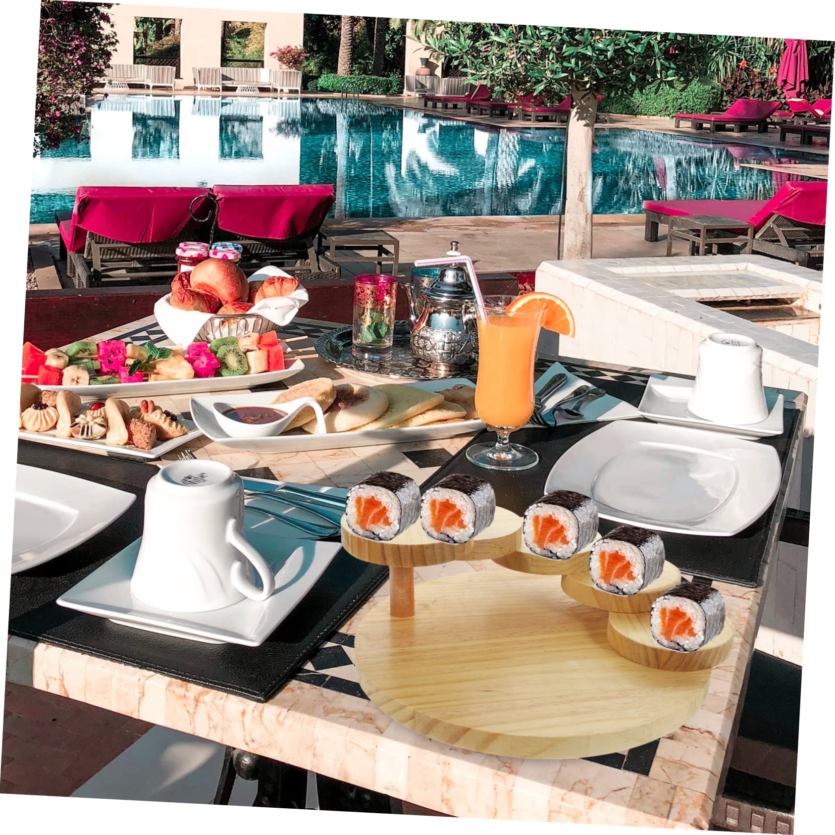 Cabilock Vassoio Rotante in per Sushi e Sashimi Piatto Decorativo Giapponesi per Ristoranti e Bar Accessorio Unico per Sushi e Carne
