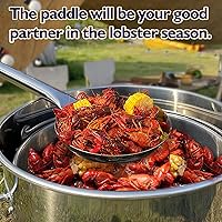 Vista 2 de ARC LS121 - Cuchara para hervir cangrejos de acero inoxidable de 48 pulgadas con roscas mango extraíble, cuchara de mango largo para cocinar