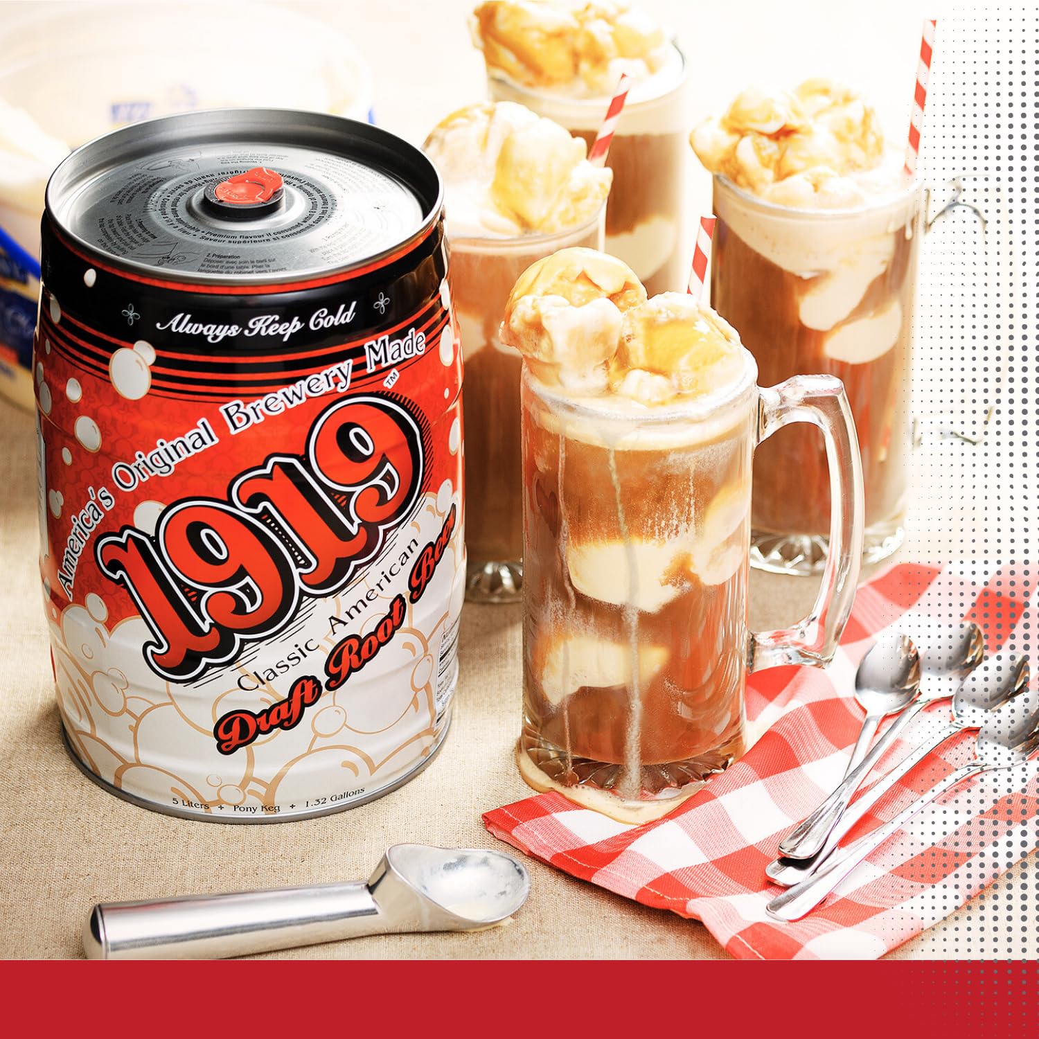 Amazon.com : 1919 Draft Root Beer Soda, 5 Liter Pony Keg, Caffeine
