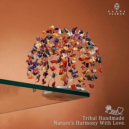 Miniatura 155 de Árbol de la vida de cristal curativo de 7 chakras, árboles bonsái hechos a mano para energía positiva, dinero y buena suerte, árbol para decoración