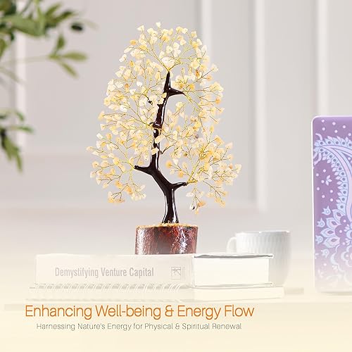 Miniatura 4 de YUVDIPR Árbol de dinero de aventurina amarilla, limpieza de aura, chakras, decoración de habitación, buena suerte, cocina, reiki, decoración del