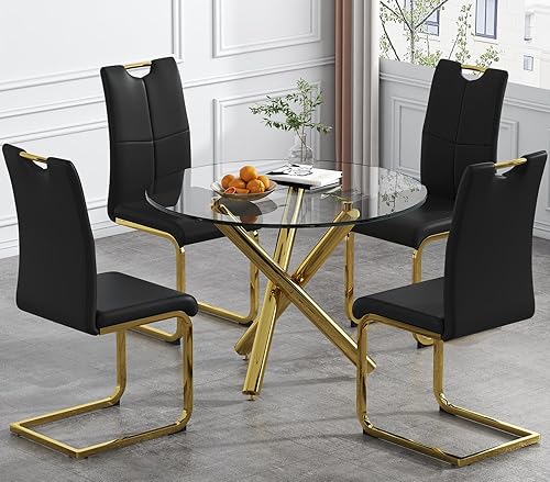 Miniatura 2 de Juego de 2 sillas de comedor, modernas sillas de comedor de piel sintética, sillas tapizadas para cocina, comedor, respaldo alto ergonómico con