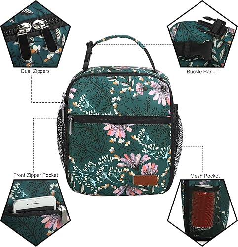 Miniatura 29 de Lonchera para hombres, mujeres y adultos, pequeña bolsa de almuerzo para oficina, trabajo, picnic, lonchera portátil reutilizable, color negro Negro