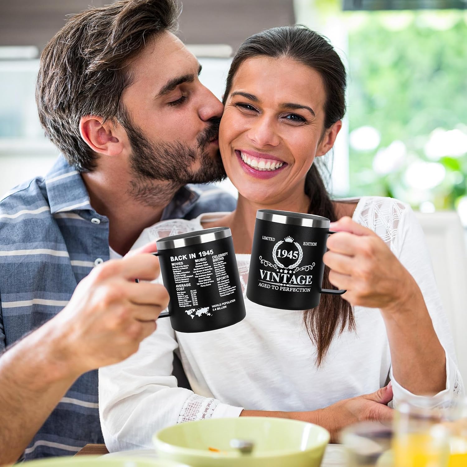 80th Birthday Gifts for Men Women - 1945 80th Birthday Gifts for Him Her - 80 Year Old Birthday Decorations Gift for Men Women Turning 80 Gift Cup - 12oz Vintage Mug - Image 2