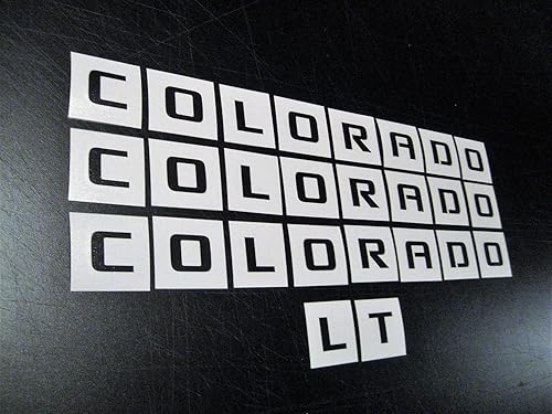 Miniatura 2 de 2015 16 17 18 19 20 Chevy Colorado LT Truck Emblem Black Overlay Decal Letters Set de 4 General Motors Producto con licencia oficial.