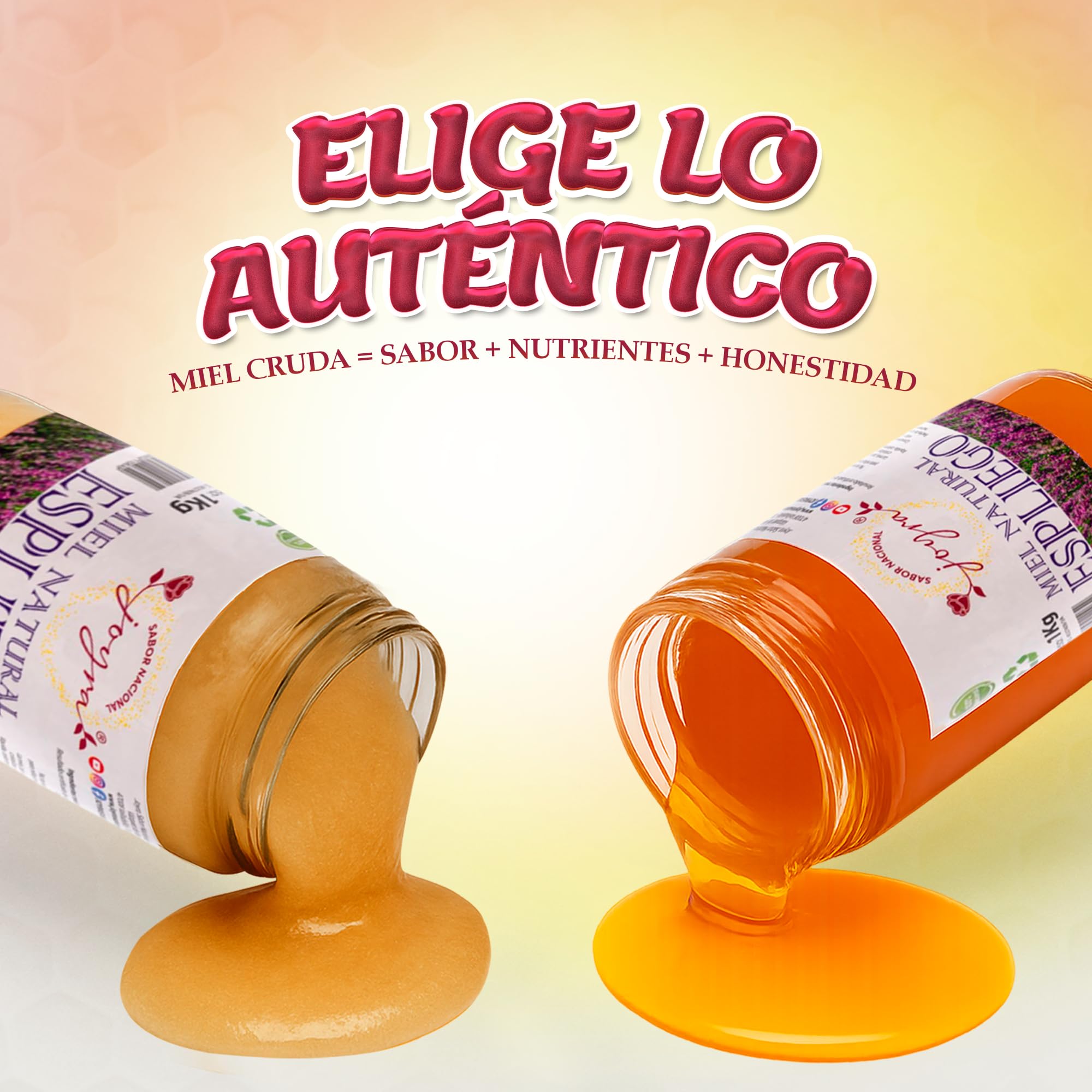 Miel Cruda 100% Pura de Abeja Natural Artesanal 27 Variedades Sabores Apicultura Española Sin Pasteurizar 1 kg Miel de Bosque