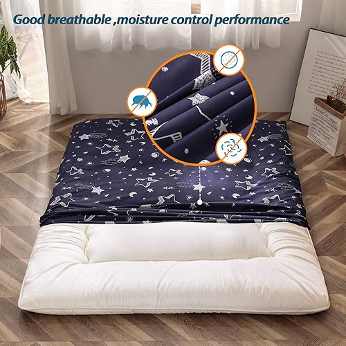 Miniatura 4 de MAXYOYO Funda de colchón para colchón de futón tradicional japonés, funda de colchón de piso de futón con cremallera, súper suave y lavable a