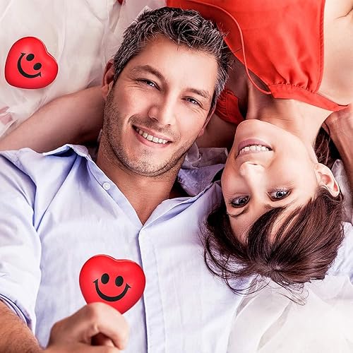 Miniatura 2 de Yaomiao 48 bolas de estrés en forma de corazón, sonrisa, cara, bolas de espuma en forma de corazón, bolas de estrés para escuela, carnaval,