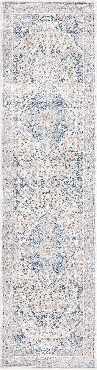 Martha Stewart x SAFAVIEH Area Rug Collection - 2'2" x 8' Runner, Cream & Beige, Non-Shedding & Easy Cleaning, Ideal for Living Room, Bedroom, Foyer, Hallway (MSR693D)