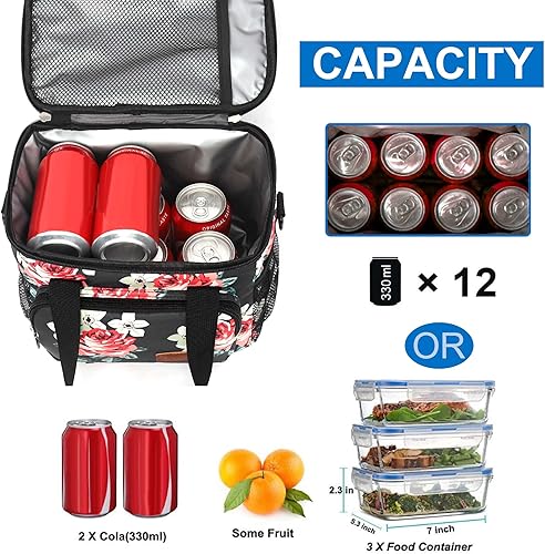 Miniatura 2 de Bolsas de almuerzo para mujereshombres, bolsa de almuerzo aislada para el trabajo, oficina, escuela, picnic, bolsa de almuerzo a prueba de fugas con