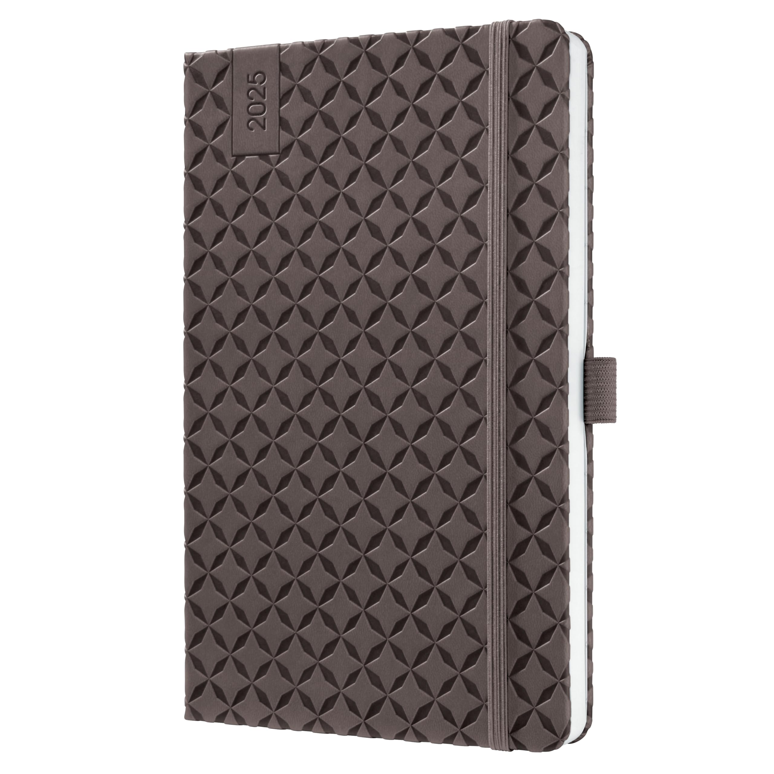 SIGEL J5123 Jolie Weekly Planner 2025, hardcover, 13,5 x 20,3 cm, 174 Pages, Brown