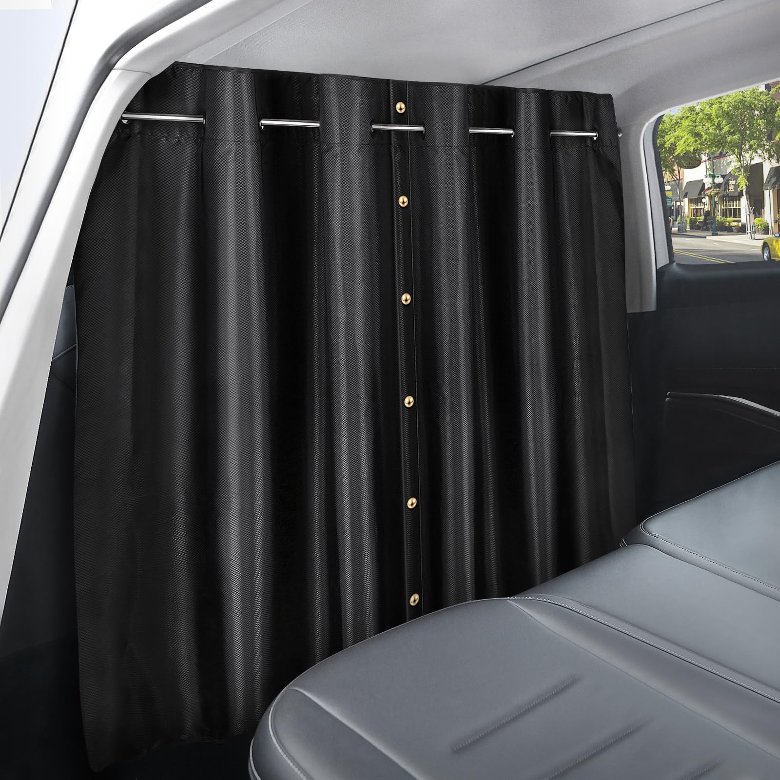 ZATOOTO Campervan Car Divider Privacy Curtains, Removable Camper Van Curtains for Travel Camping Sleeping, Oxford Fabric Car Blackout Window Covers Sun Shades, 107 * 161cm (Medium Size)