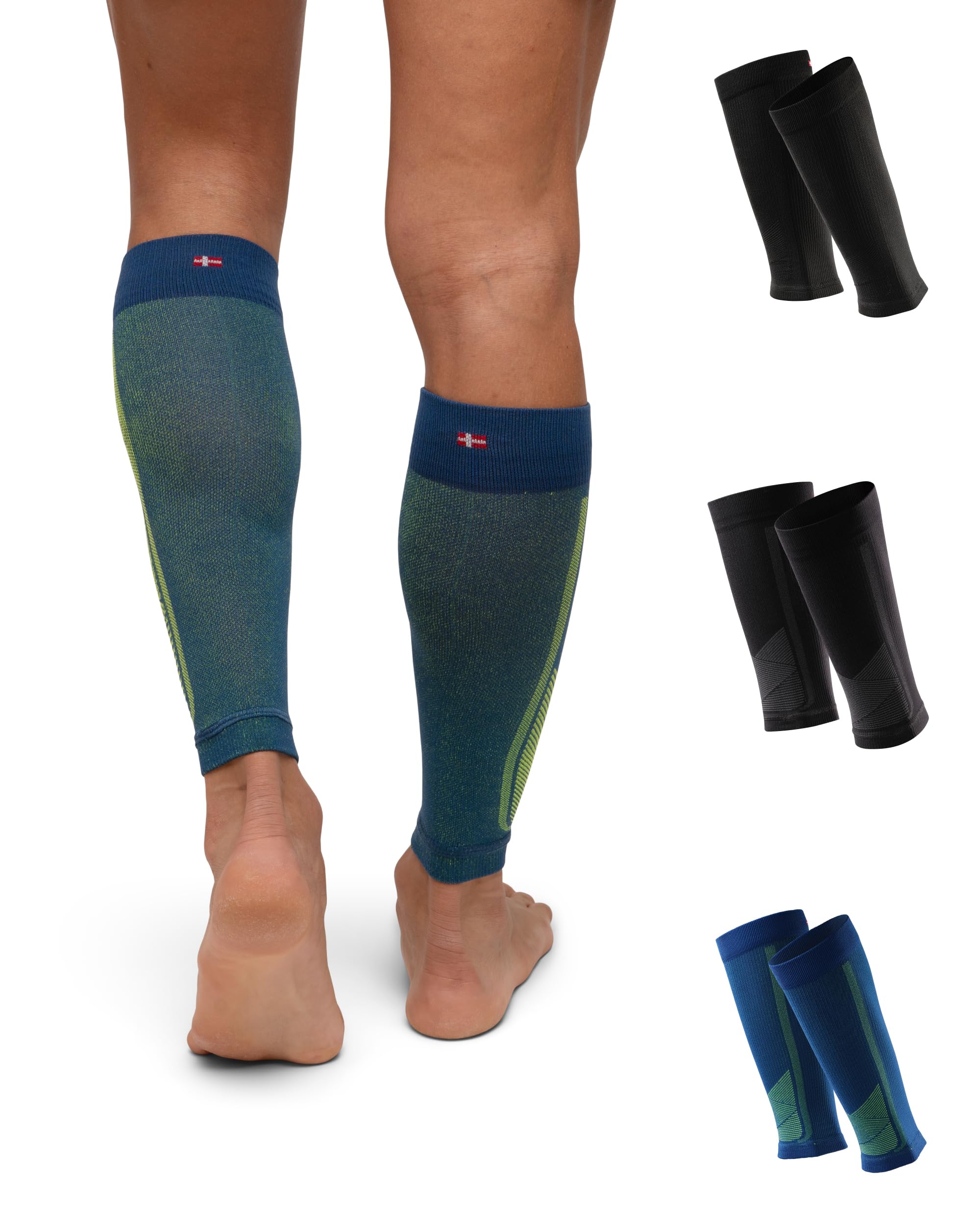 DANISH ENDURANCE Waden Kompressionsstrümpfe ohne Fuß, Waden Kompression, Kompressionssocken, 21-26 mmHg, Damen & Herren, 1 oder 3 Paar