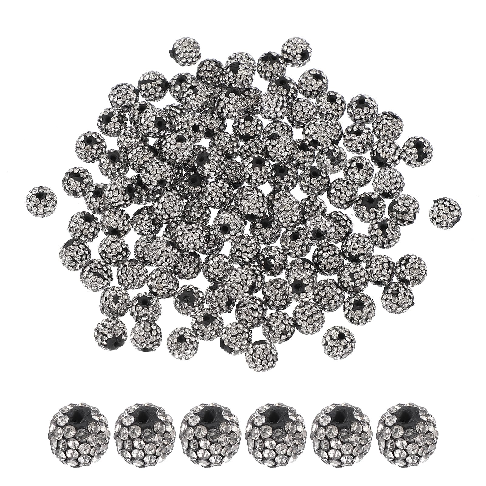 PATIKIL 100 Pcs Black White Rhinestone Beads