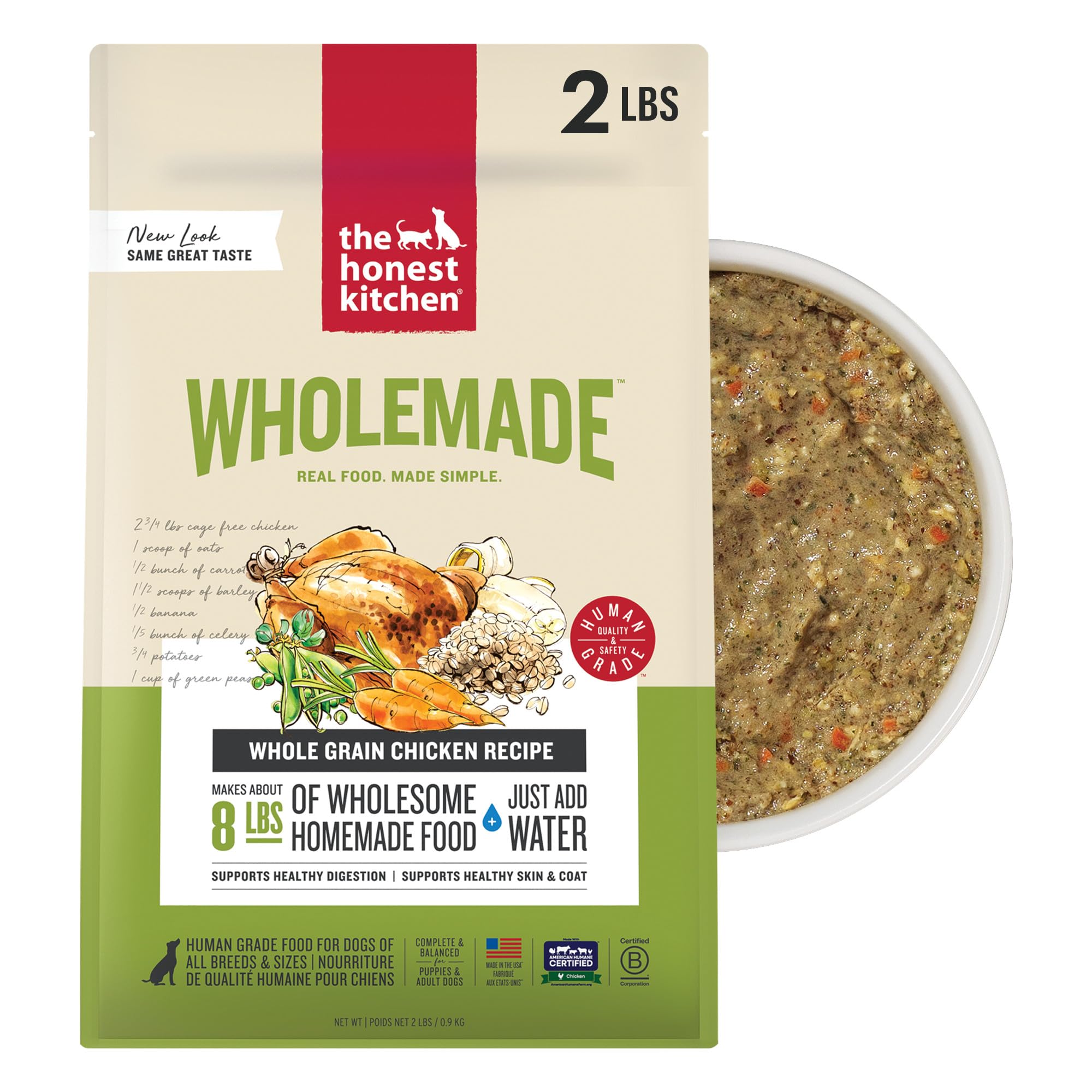 The Honest Kitchen Human Grade Wholemade Dehydrated Dog Food, Whole Grain  Chicken, 2 lb Bag: Pet Supplies: Amazon.com