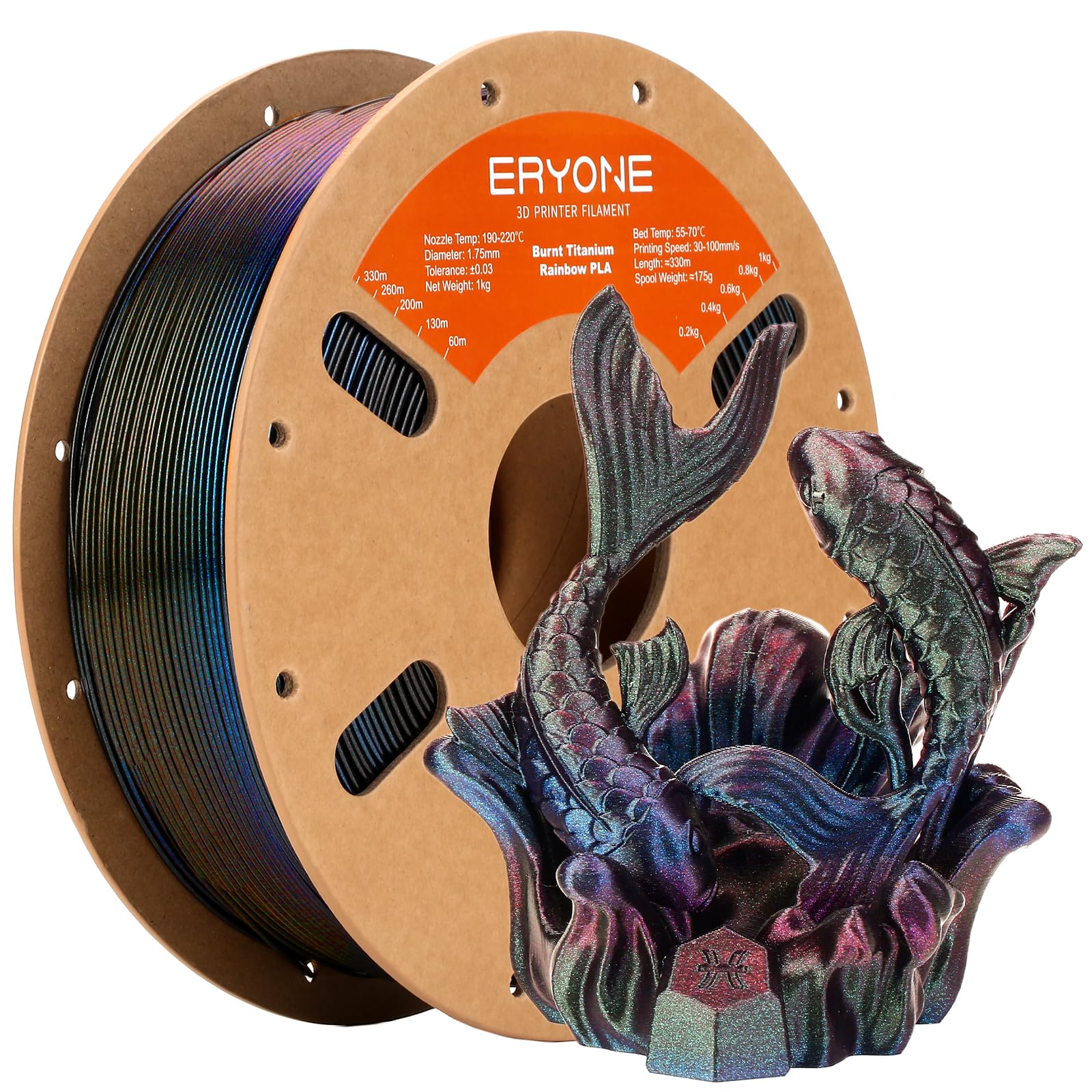 Amazon.com: ERYONE Burnt Titanium Rainbow PLA Filament 3D Printer