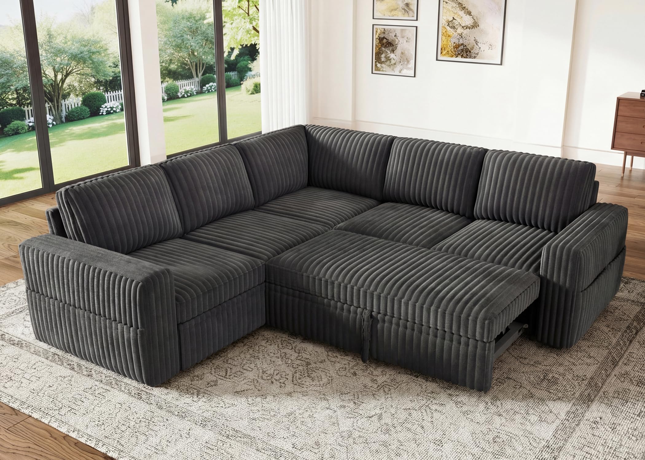 HONBAY L-Shape Sleeper Sectional