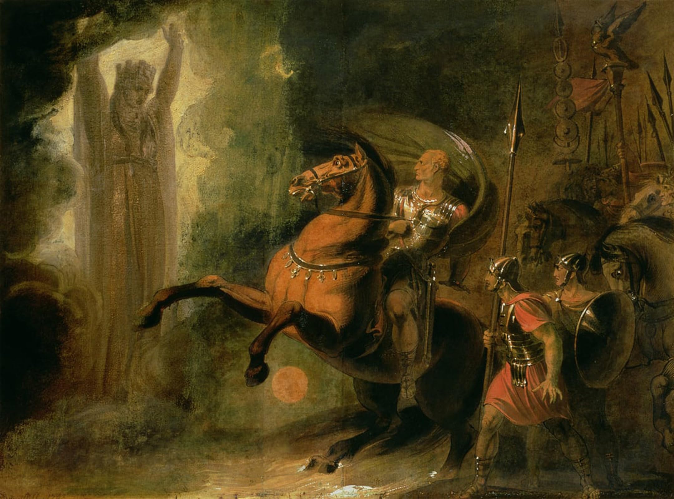 ARTXLXXBN Famous Prints Artwork Pictures Poster Painting Art the Roma Appearing to Julius Caesar At the Bank of the Rubicon by Richard Westall Artwork Landscape Pictures for Home Decor 60x90cm