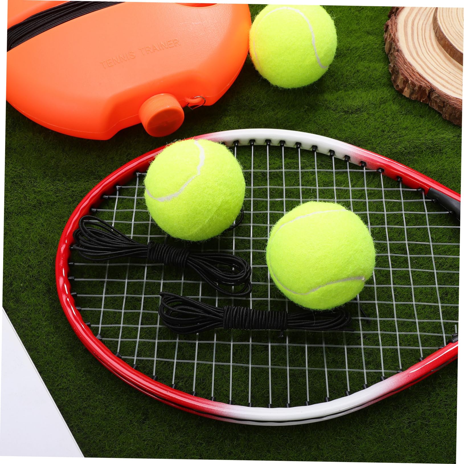 HANABASS Allenatore di Rimbalzo per Tennis Arancione, Set Singolo | Corda Elastica, Base in Plastica, Allenamento in Solitaria, per Principianti, Portatile