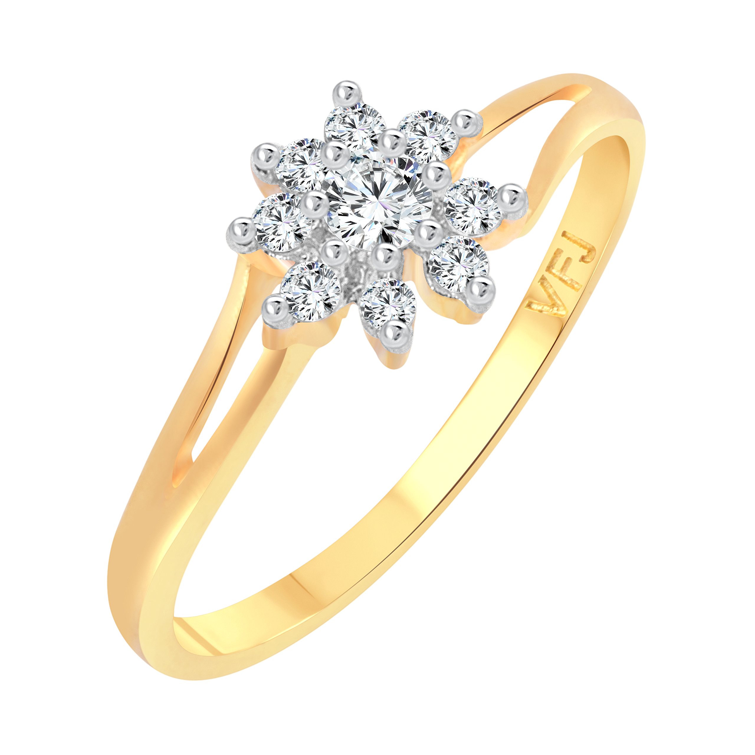 Vighnaharta Flory Solitaire CZ Gold and Rhodium Plated Alloy Fashion Ring for Women and Girls - [VFJ1254FRG8] (B072LW45FS) Amazon Price History, Amazon Price Tracker
