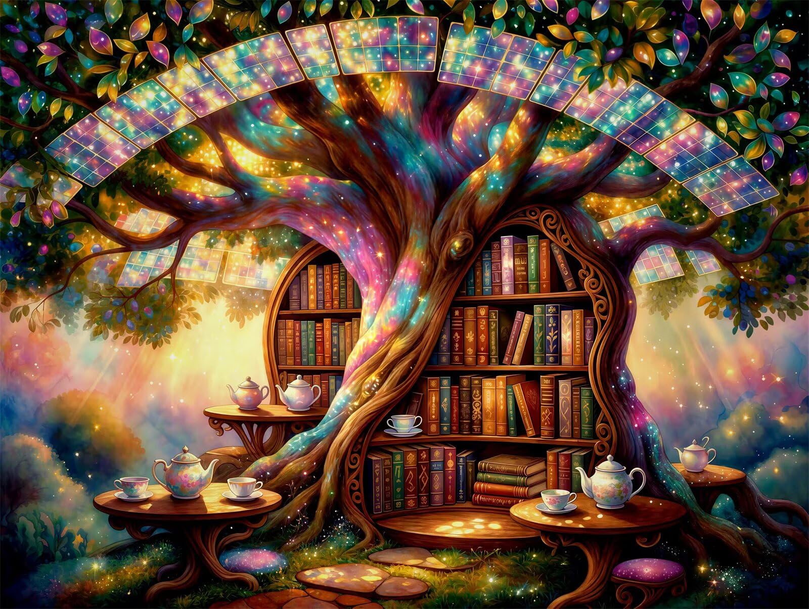 Puzzle 4000 pièces Adultes Librairie Magique, Puzzle Adulte 4000 Pièces 141x87cm, Jeu éducatif Classique Puzzles, Puzzle Coloré Difficile pour Toute la Famille