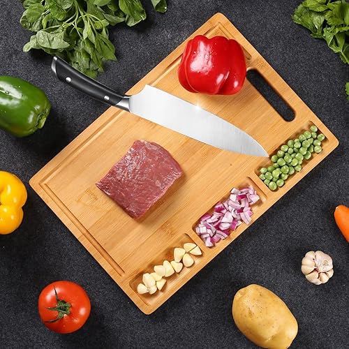 Miniatura 5 de Kiss Core Juego de cuchillos de cocina de madera de acacia 18 piezas juego de cuchillos de cocina profesional de acero inoxidable con tabla de